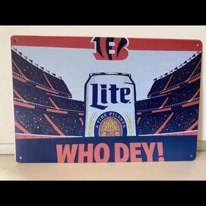Cincinnati Bengals - Miller Lite Beer Metal sign - NFL National Football League